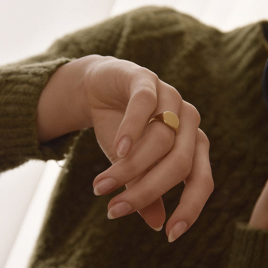 925 Sterling Silver Round Name Ring