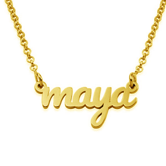 925 Sterling Silver "Maya" Style Custom Name Necklace Nameplate Necklace - onlyone