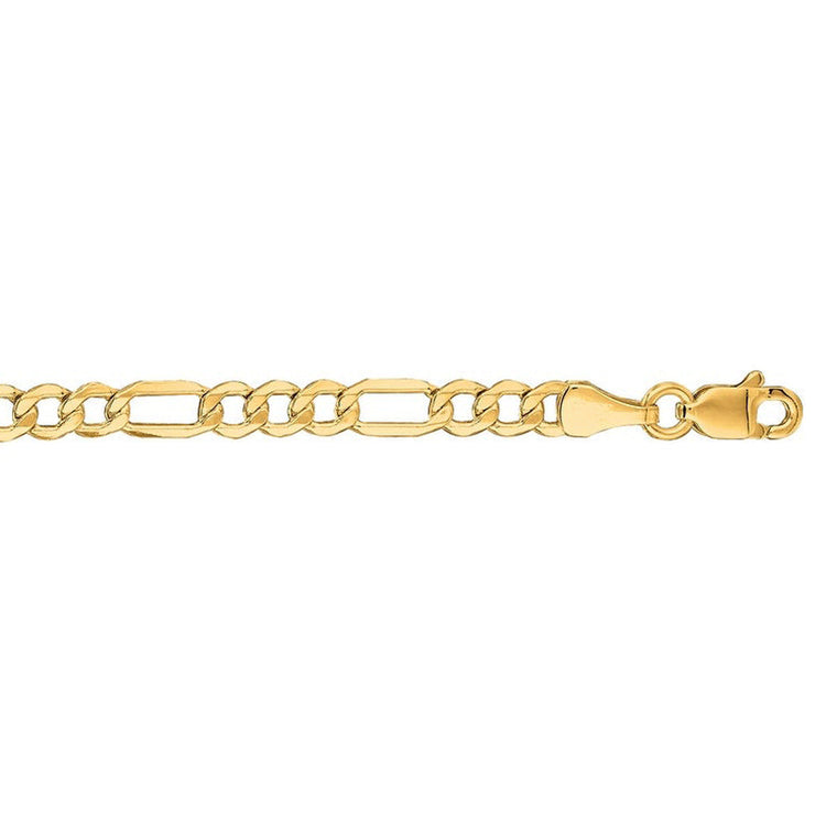 925 Sterling Silver Women's 3.7mm Figaro Link Chain Necklace, 18K Gold Plated