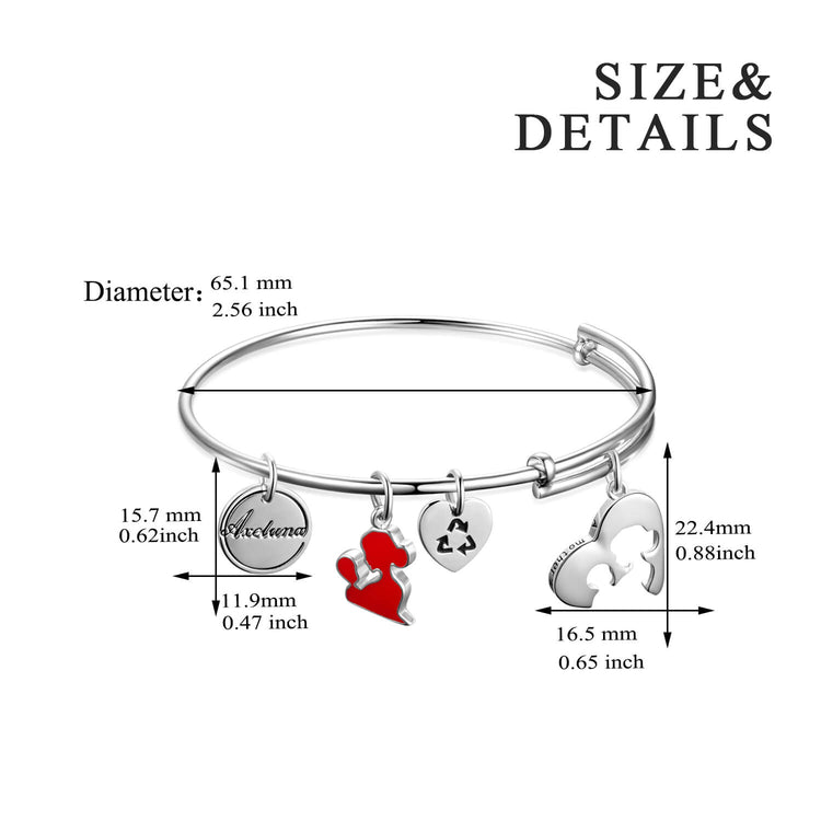 Personalized 925 Sterling Silver Mom Expandable Bangles - onlyone