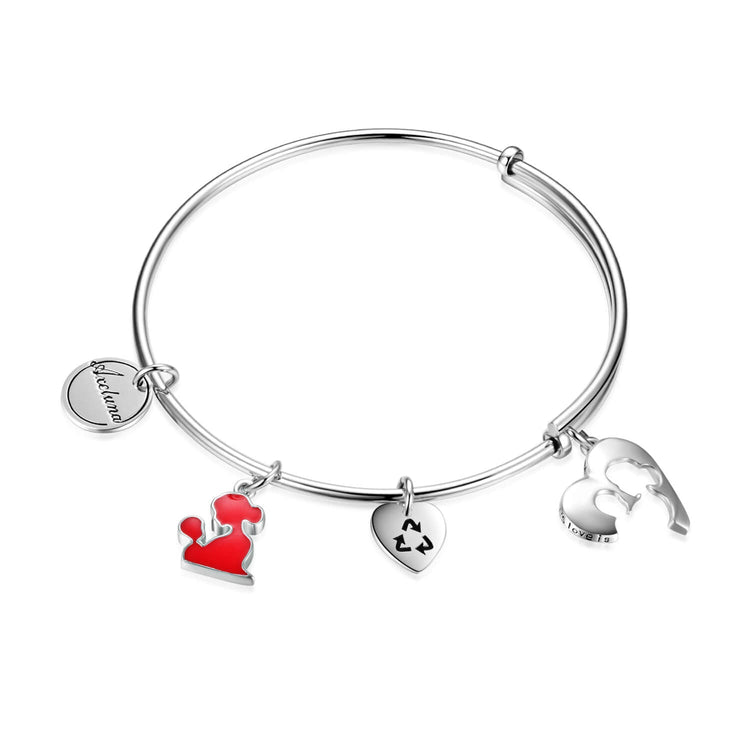 Personalized 925 Sterling Silver Mom Expandable Bangles - onlyone