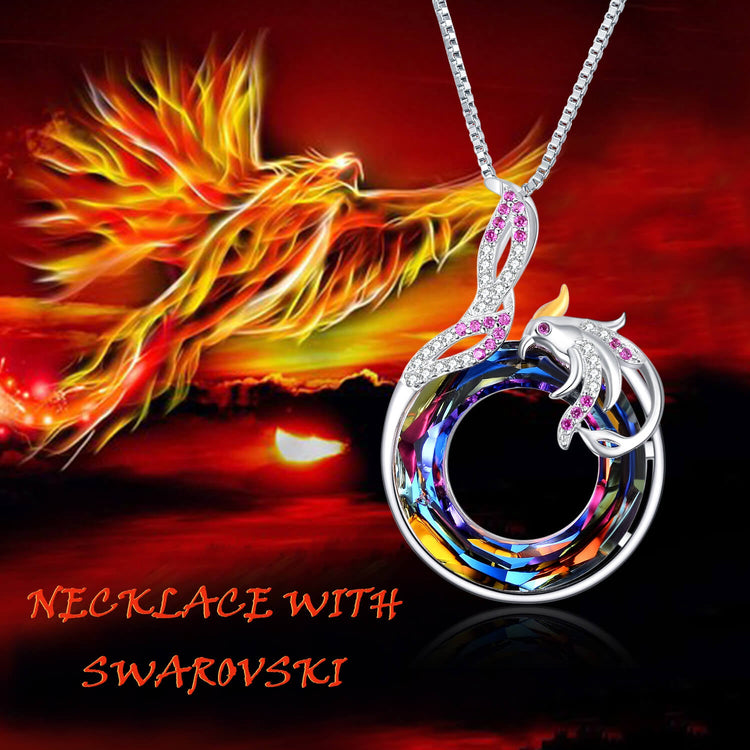Nirvana of Phoenix with Swarovski Crystal Pendant Necklace Gift For Woman - onlyone