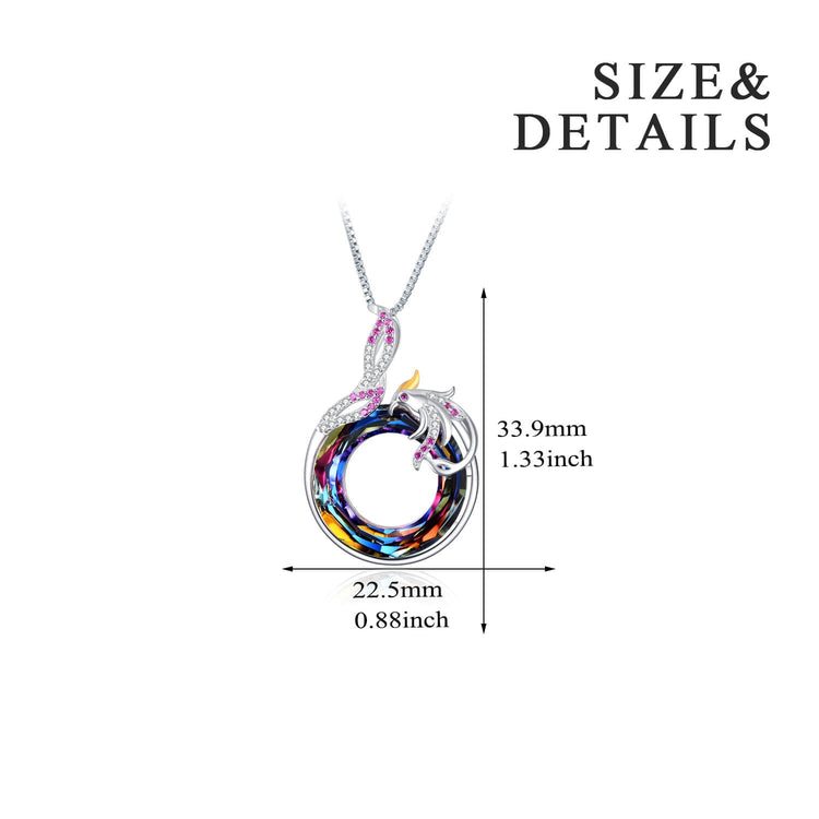 Nirvana of Phoenix with Swarovski Crystal Pendant Necklace Gift For Woman - onlyone