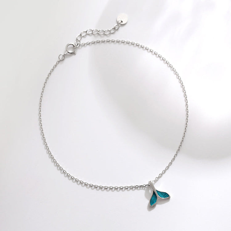 925 Sterling Silver Fishtail Anklet - onlyone