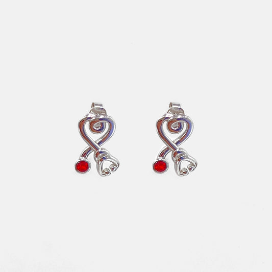Nurse Stethoscope with Crystal Stud Earrings