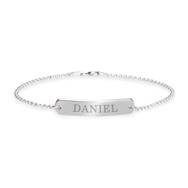 925 Sterling Silver Personalized Classic Name Bar Bracelet Length 6�7.5�Nameplate Bracelet - onlyone