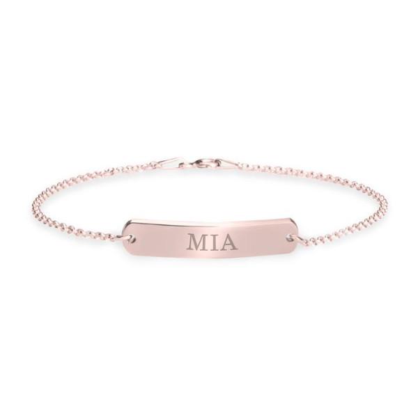 925 Sterling Silver Personalized Classic Name Bar Bracelet Length 6�7.5�Nameplate Bracelet - onlyone