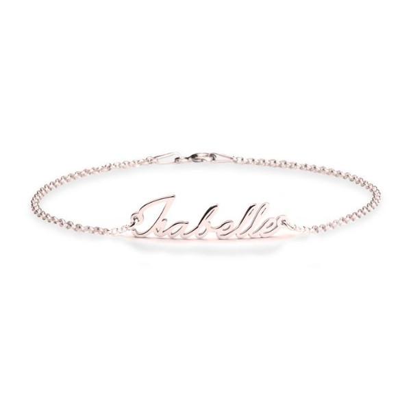 925 Sterling Silver Personalized Dainty Name Bracelet Length 6�7.5�Nameplate Bracelet - onlyone