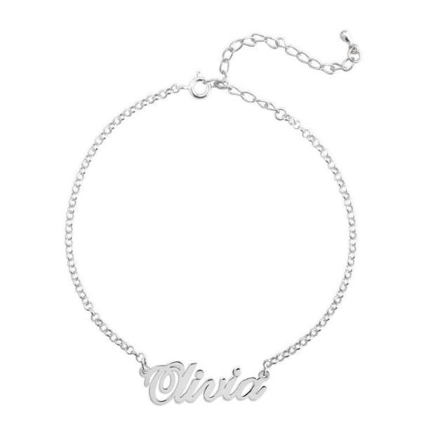 925 Sterling Silver Personalized Name Bracelet Length 6�7.5 Nameplate Bracelet - onlyone