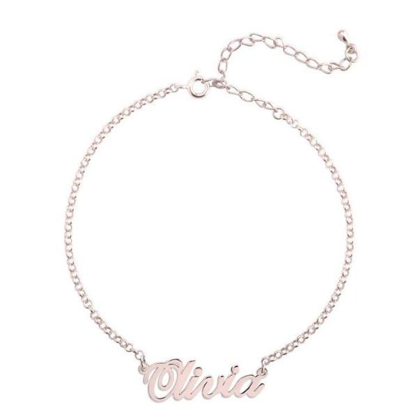 925 Sterling Silver Personalized Name Bracelet Length 6�7.5 Nameplate Bracelet - onlyone