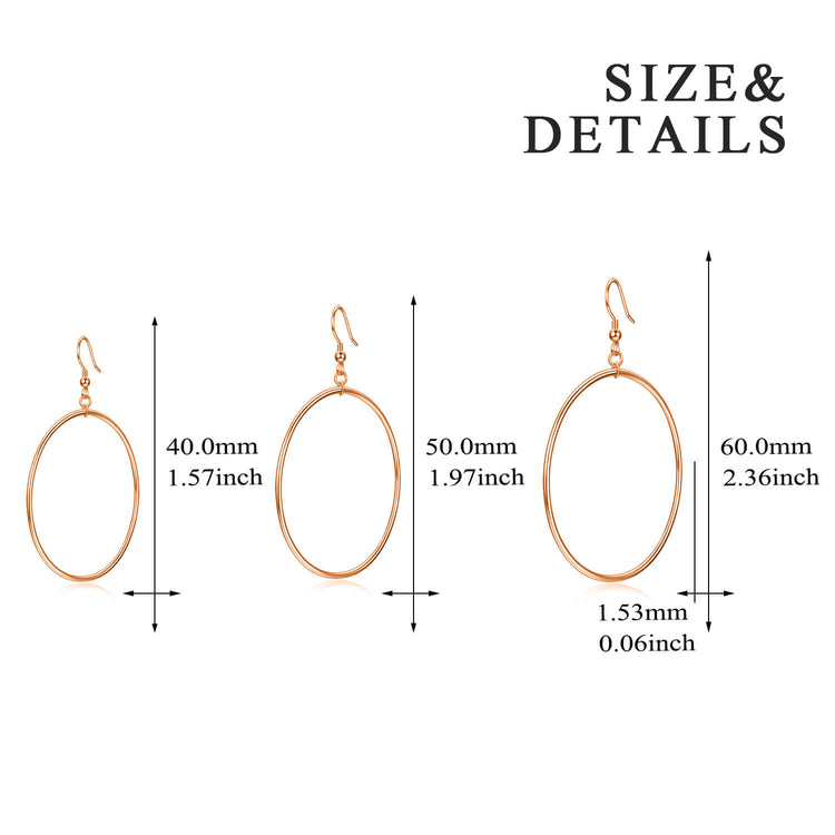 925 Sterling Silber Kreis baumeln Ohrringe