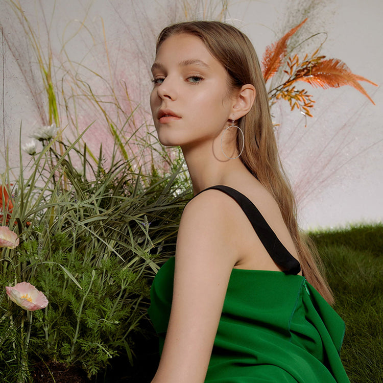 925 Sterling Silber Kreis baumeln Ohrringe