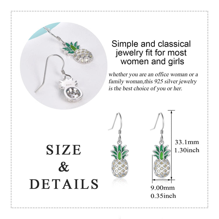925 sterling silver pineapple fashion earrings - onlyone