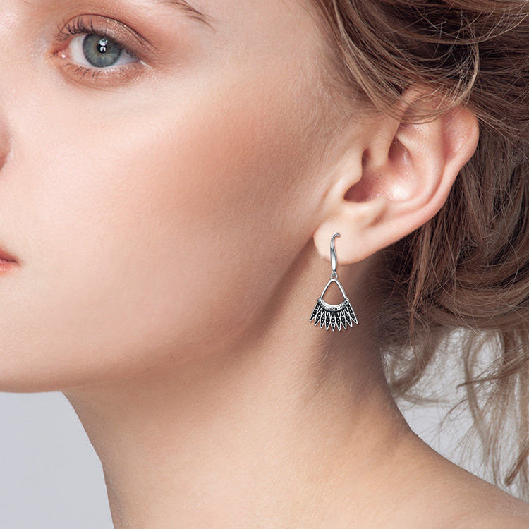 925 Sterling Silver Dissent Collar Earrings Ebgraved"Faithe Hope Love" Dangling Earrings Jewelry Memory Ruth Bader Ginsburg