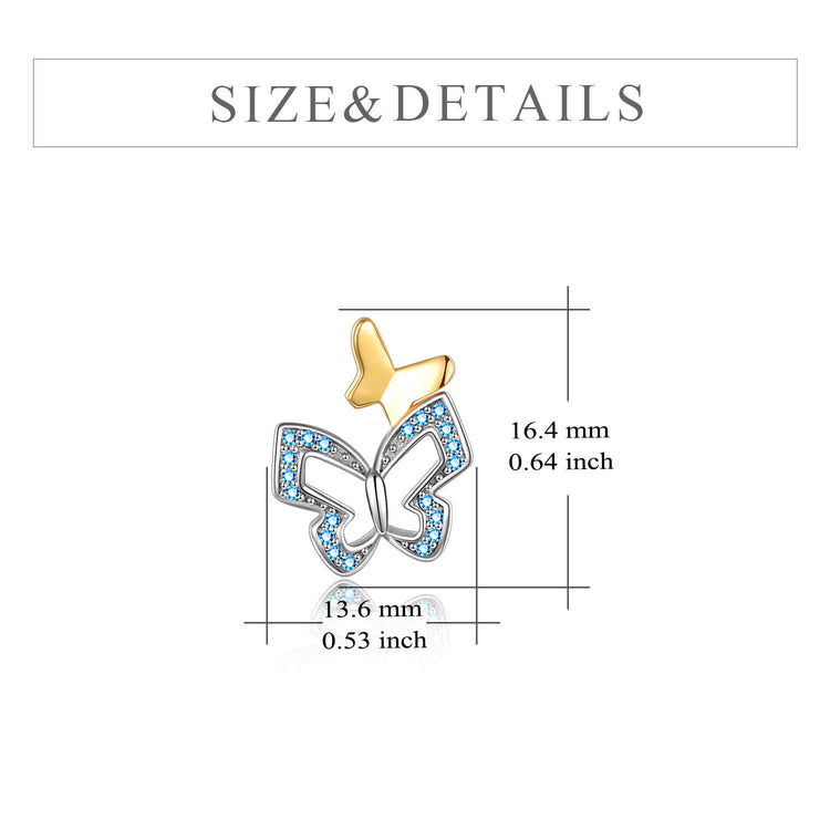 925 Sterling Silver Butterfly Stud Earrings