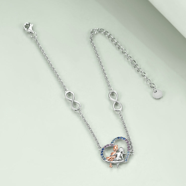 925 Sterling Silver BFF Bracelet With Crystal