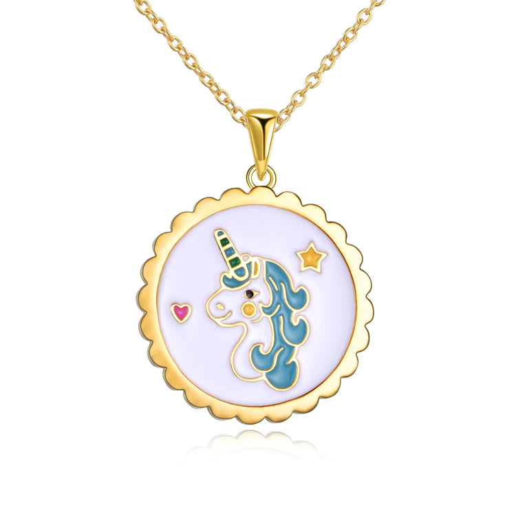 925 Sterling Silver Personalized Unicorn Name Necklace Nameplate Necklace Inspirational Gift - onlyone