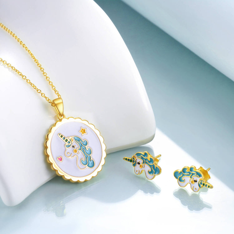 925 Sterling Silver Personalized Unicorn Name Necklace Nameplate Necklace Inspirational Gift - onlyone