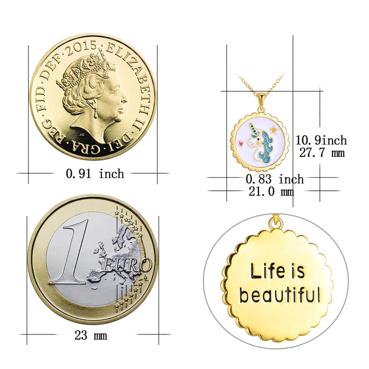 925 Sterling Silver Personalized Unicorn Name Necklace Nameplate Necklace Inspirational Gift - onlyone