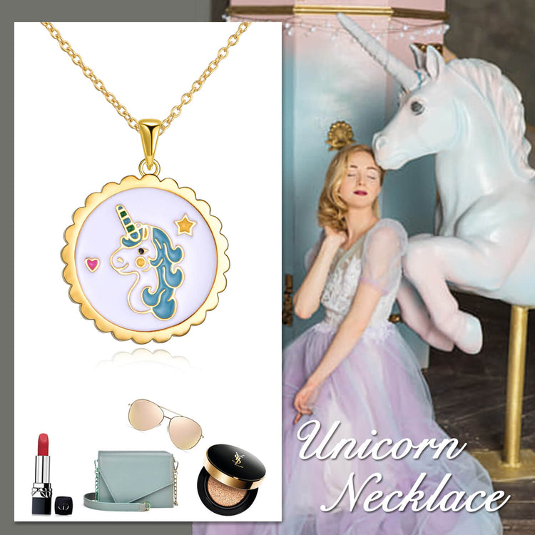 925 Sterling Silver Personalized Unicorn Name Necklace Nameplate Necklace Inspirational Gift - onlyone