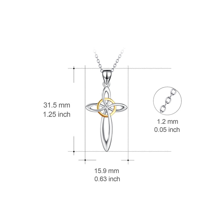 925 Sterling Silver Celtic Cross Pendant Necklace for Women Girls Cross Necklace for Women - onlyone