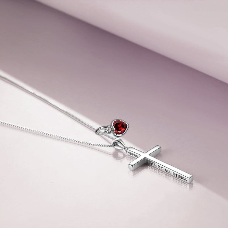 Collier croix gravée 3D en argent sterling 925