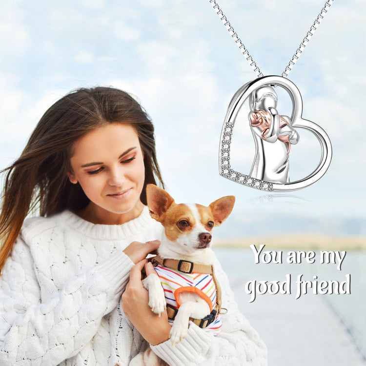 925 Sterling Silver Keepsake Dog Pendant Necklace Dog Lover Memorial Gifts for Women - onlyone