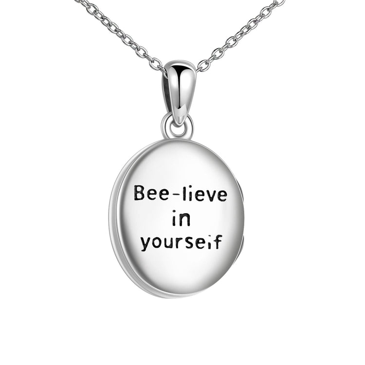 925 sterling silver bee-lieve photo necklaces - onlyone