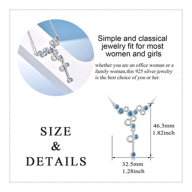 925 Sterling Silver Serotonin Molecule Necklace for Women - onlyone