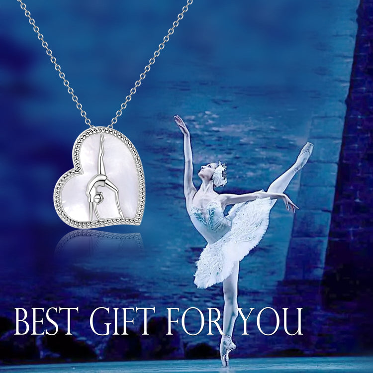 925 Sterling Silver Flipping Gymnast Team Pendant Necklace Ballerina Gymnastics for Women Gifts - onlyone