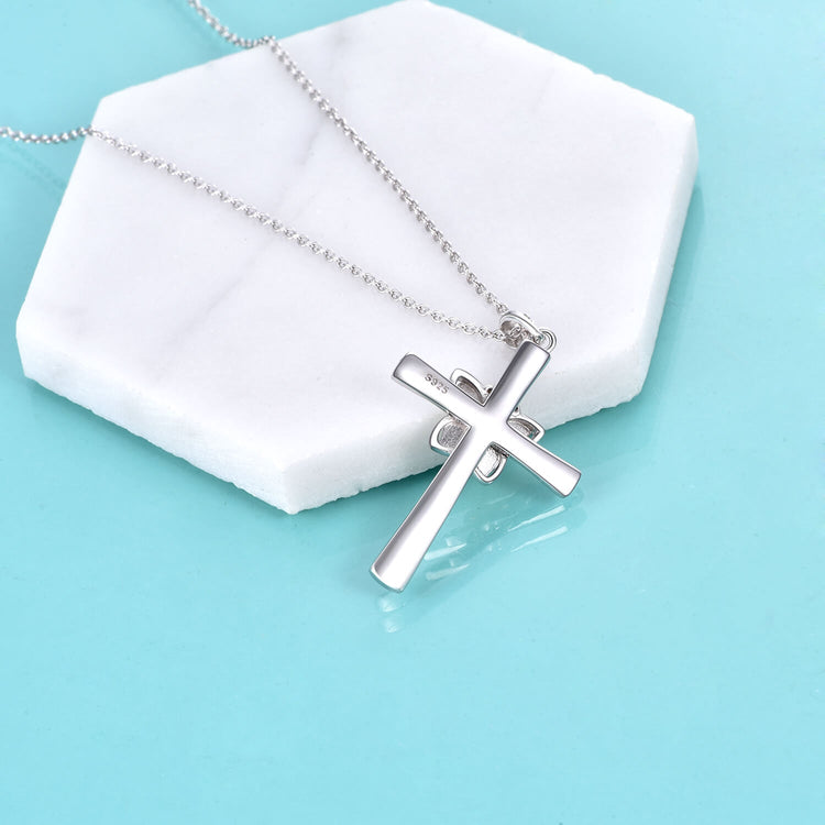 925 Sterling Silver Butterfly Cross Necklace, Gift For Her - onlyone