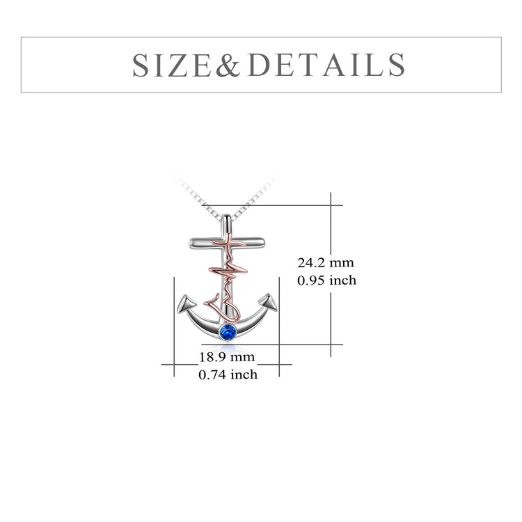 925 Sterling Silber Anker Anhänger Halskette Nautischer Schmuck für Frauen Mädchen