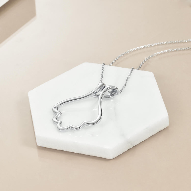 925 Sterling Silver Scallop Magic Ring Holder Necklace - onlyone