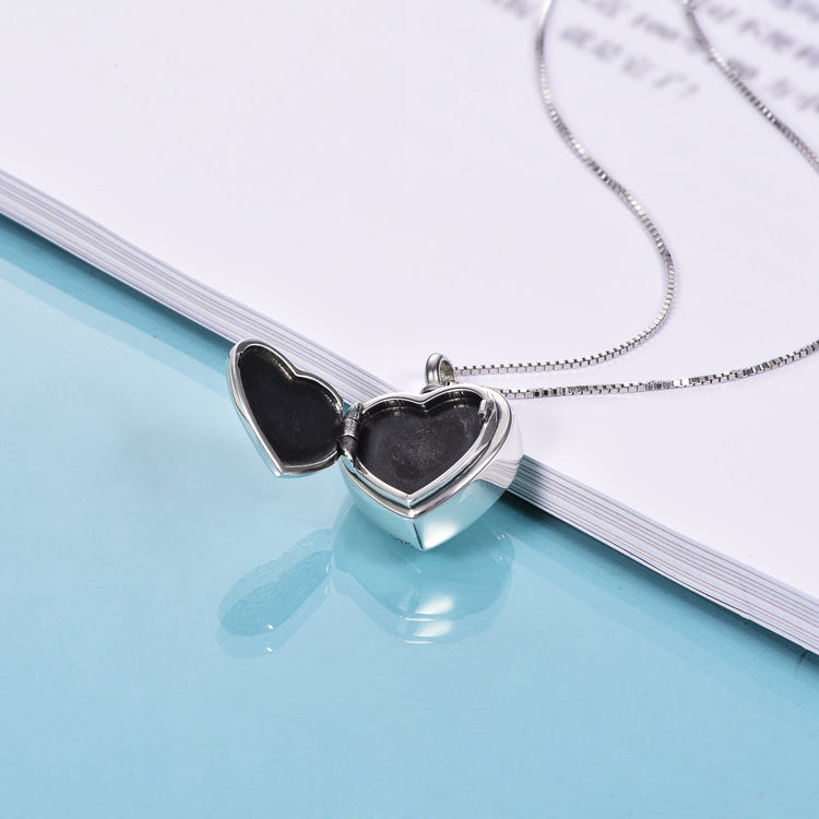 925 Sterling Silver Always in My Heart Urn Necklace for Ashes Custom Photo Keepsake Necklace Cremation Jewelry Gift for Women - onlyone