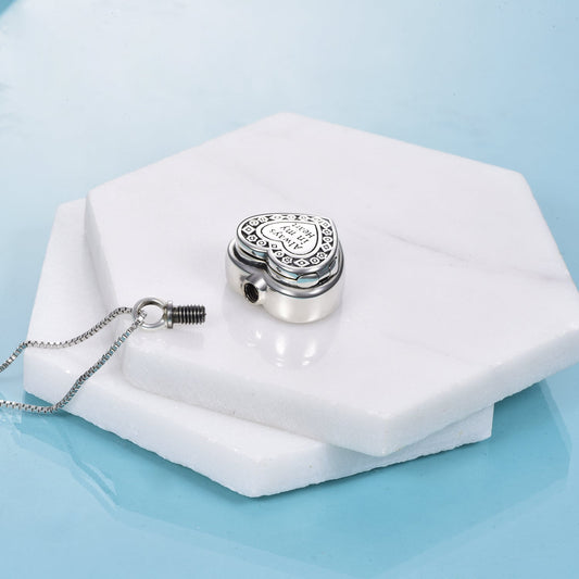 925 Sterling Silver Always in My Heart Urn Necklace for Ashes Custom Photo Keepsake Necklace Cremation Jewelry Gift for Women - onlyone