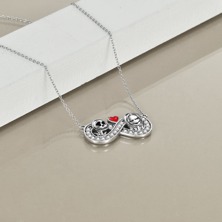 925 Sterling Silver Pumpkin King Infinity Necklace