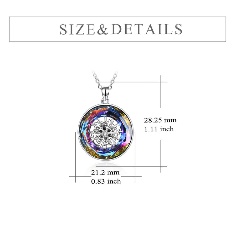 925 Sterling Silver Snowflake With Crystal Necklace