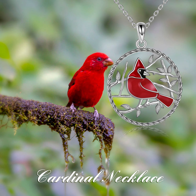 925 Sterling Silver Red Cardinal Bracelet And Necklace Memorial Jewelry