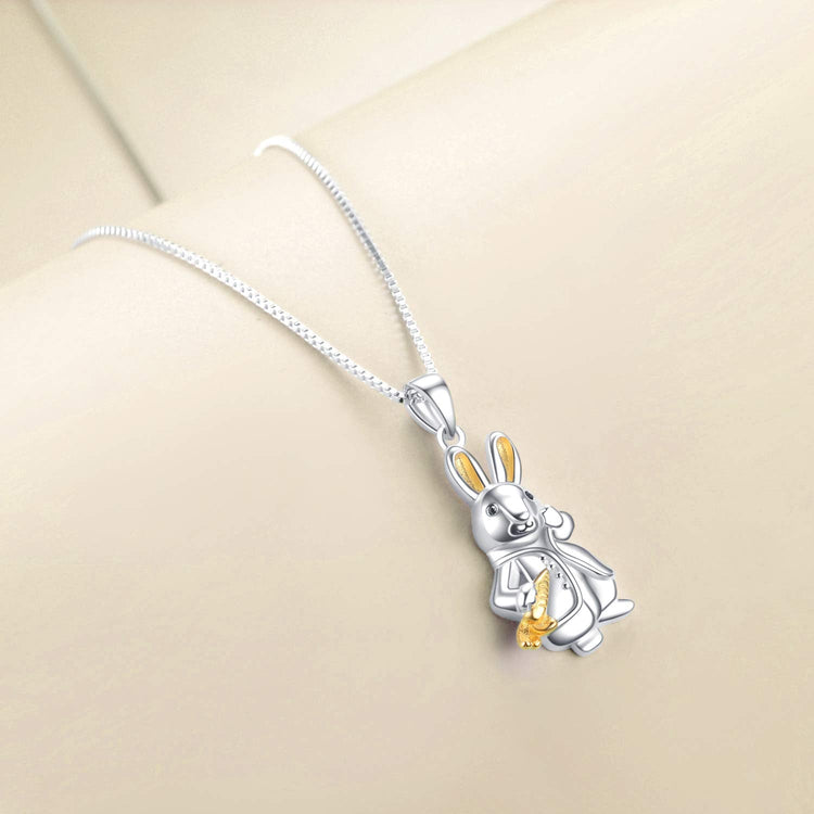 925 Sterling Silver Cute Rabbit Bunny Necklace