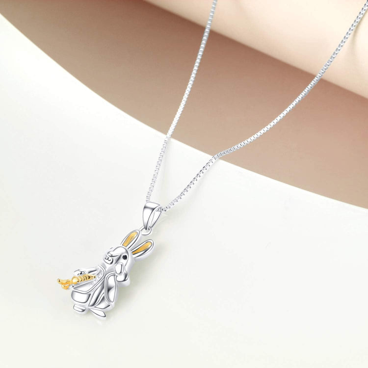 925 Sterling Silver Cute Rabbit Bunny Necklace