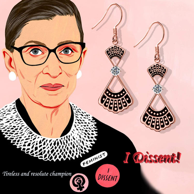 925 Sterling Silver RBG Dissent Collar Dangle Drop Earrings With Crystal