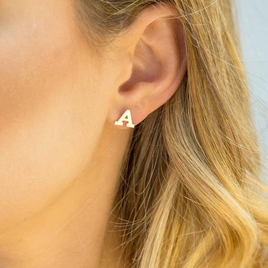 925 Sterling Silver Personalized Mixmatch Initial Alphabet Earrings - onlyone