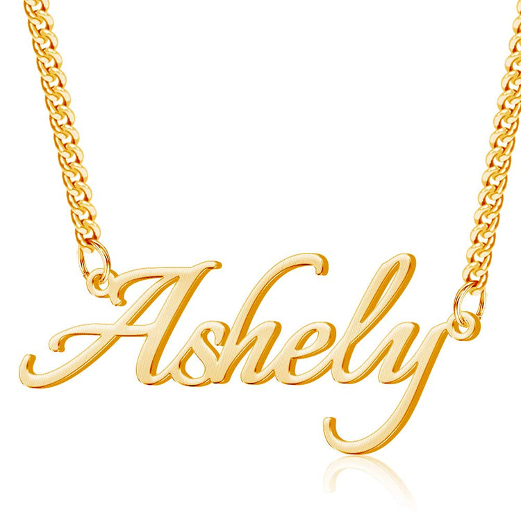 925 Sterling Silver Name Necklace In 3mm Curb Link Chain