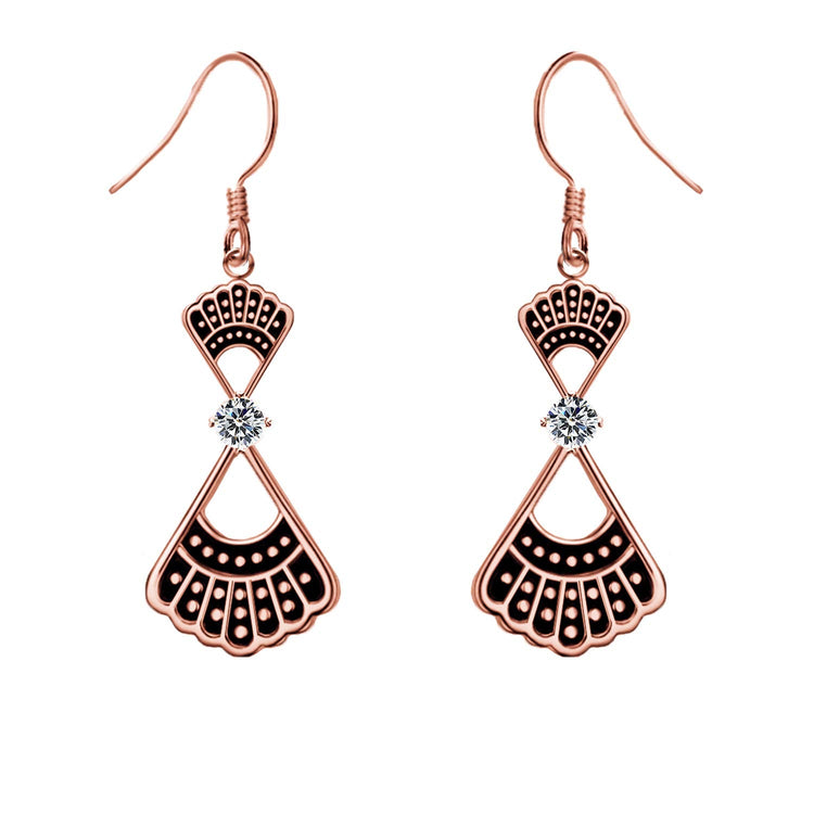 925 Sterling Silver RBG Dissent Collar Dangle Drop Earrings With Crystal