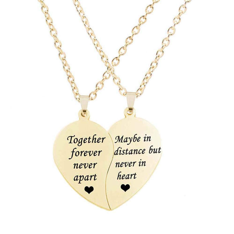 925 Sterling Silver BFF Necklace for 2-Split Valentine Heart Necklace
