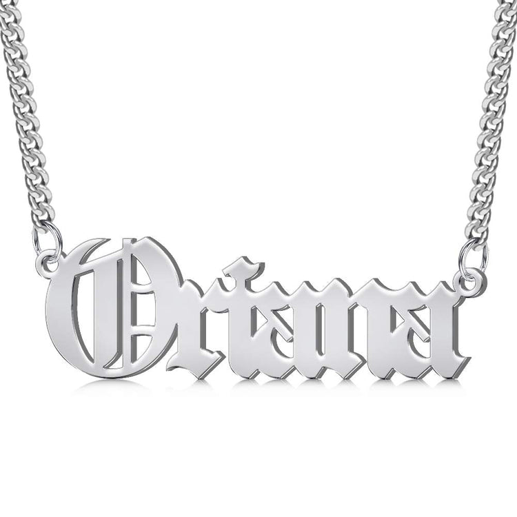 925 Sterling Silver Name Necklace In 3mm Curb Link Chain