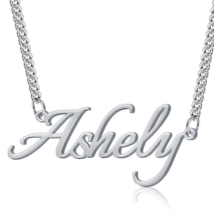 925 Sterling Silver Name Necklace In 3mm Curb Link Chain