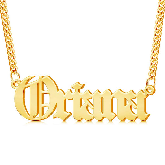 925 Sterling Silver Name Necklace In 3mm Curb Link Chain