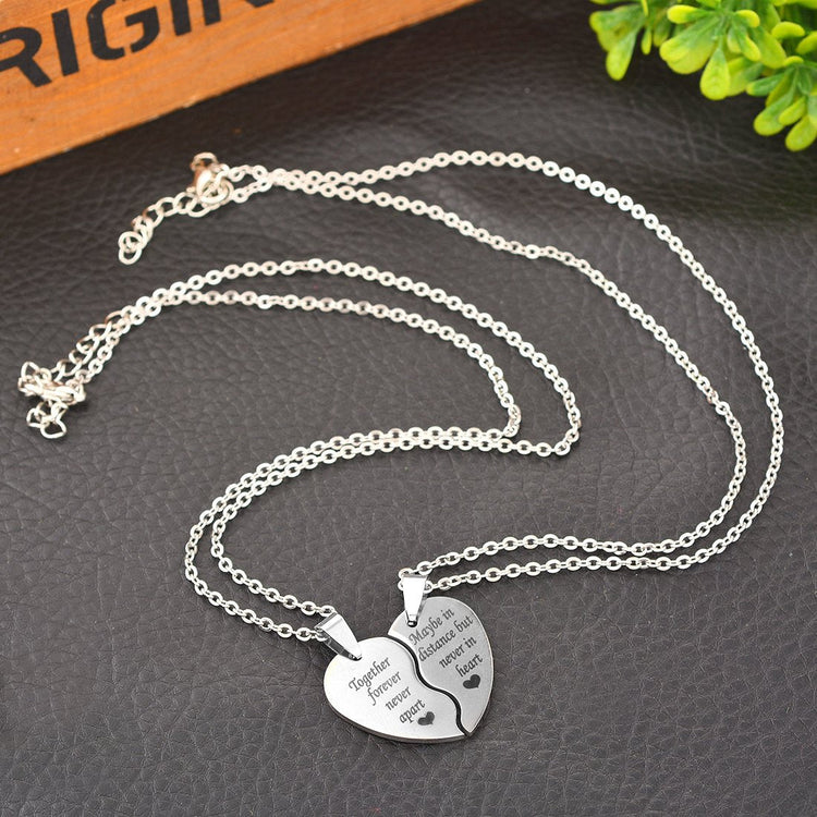 925 Sterling Silver BFF Necklace for 2-Split Valentine Heart Necklace