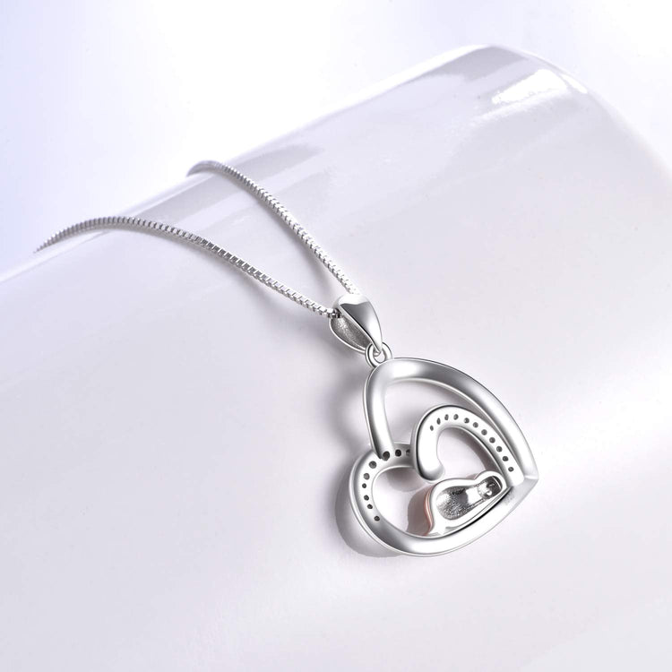 925 Sterling Silver Sloth Heart Necklace